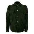 thumbnail image 3 of Denim Jacket for Men Pocket Corduroy Long Sleeve Striped Lapel Puffer&nbsp;Jacket&nbsp;Men,Green,2XL, 3 of 5