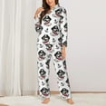 thumbnail image 2 of Pajamas for Women Set - DOG IS WEARING PIRATE COSTUME Comfy Long Sleeve Button Up Pajama Sets for Women 2 Piece, Soft Sleepwear Nightwear Pjs Lounge Sets for Women with Pockets, 2 of 6