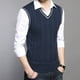thumbnail image 2 of Chaleco de Suéter Para Hombres Casual de Punto de Algodón Con Cuello En V Chaleco Sin Mangas Suéter Tops Blusa Odeerbi  ODB-4, 2 of 4