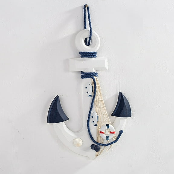 Anchor Wall Art Decor, Beach Theme Home Decoration with Rope, Coastal and Nautical Decor for Beach Parties and Rooms