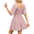 thumbnail image 6 of UVN Summer Dresses for Women Short Sleeve V Neck Midi Dress Elegant Bow Tie Beach Sundress, 6 of 9