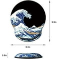 thumbnail image 6 of Mouse Pad with Wrist Support, Ergonomic Mouse Pad with Memory Foam Wrist Rest Cushion, Non-Slip Rubber Base Gaming Mice Pad for Home Office Computer Laptop, Sea Wave, 6 of 14