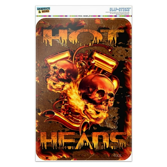 Hot Heads Pistons Skulls Biker Motorcycle Chopper Home Business Office Sign