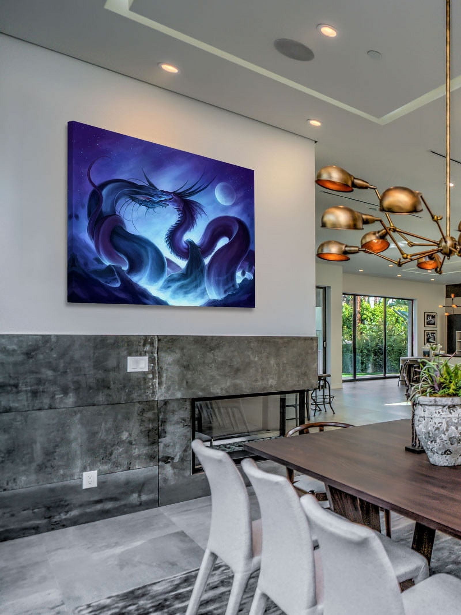 Marmont Hill "Dragon Fight" Painting Print on Canvas