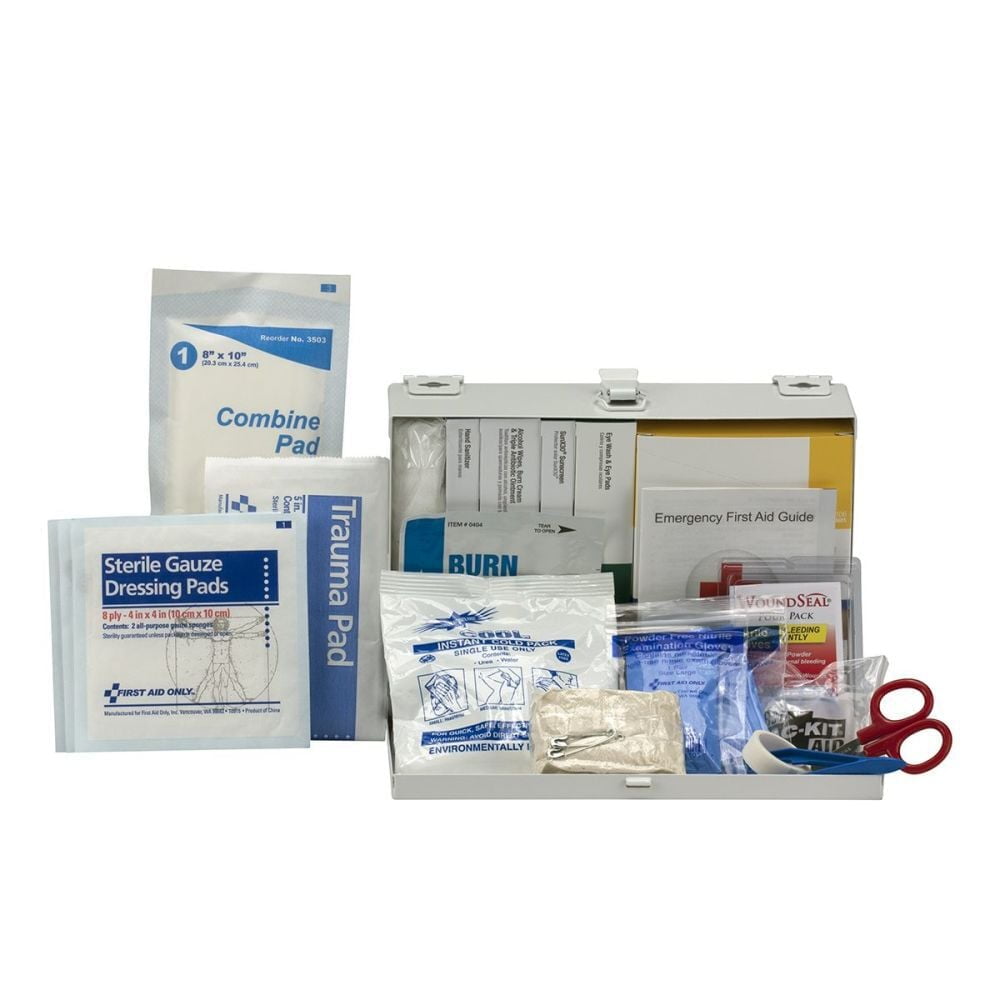 First Aid Only First Aid Kit 25 Person Contractor Metal Portable
