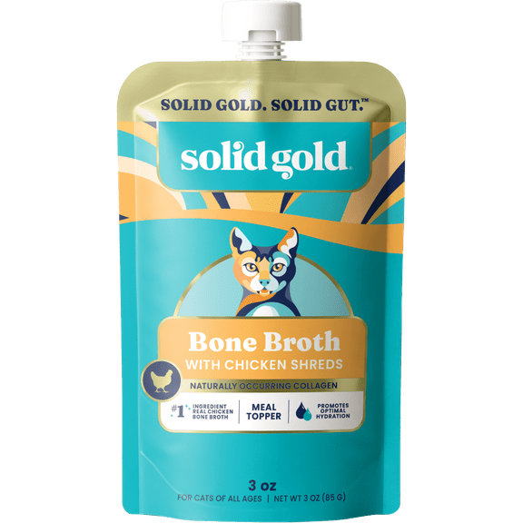 Solid Gold Bone Broth with Tuna Shreds for Cats, 3oz