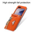 thumbnail image 2 of Allytechgroup Galaxy Z Flip 6 Case Wallet, Shockproof Phone Case with Zipper Pocket and Detachable Crossbody Shoulder Strap Protective Case Cover for Samsung Galaxy Z Flip 6, Orange, 2 of 10