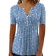 thumbnail image 3 of Blusa de manga corta para mujer, diseño de botones ajustado, Top de verano para mujer para el trabajo, compras y citas, 3 of 6
