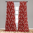 thumbnail image 5 of Ambesonne Mushroom Curtains, Psychedelic Amanita, Pair of 28"x84", Burnt Sienna Red White, 5 of 5