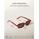 thumbnail image 3 of Gafas de Sol TIJN Retro Rectangulares para Mujer Rojo Oscuro, 3 of 8