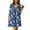 Blue, variant on Pisexur Womens Summer Dresses V Neck Short Sleeve Mini Dress Boho Floral Print Sundress Fashion Casual Loose Midi Dress Pleated Flowy T-Shirts Dress for Hawaiian Beach Vacation