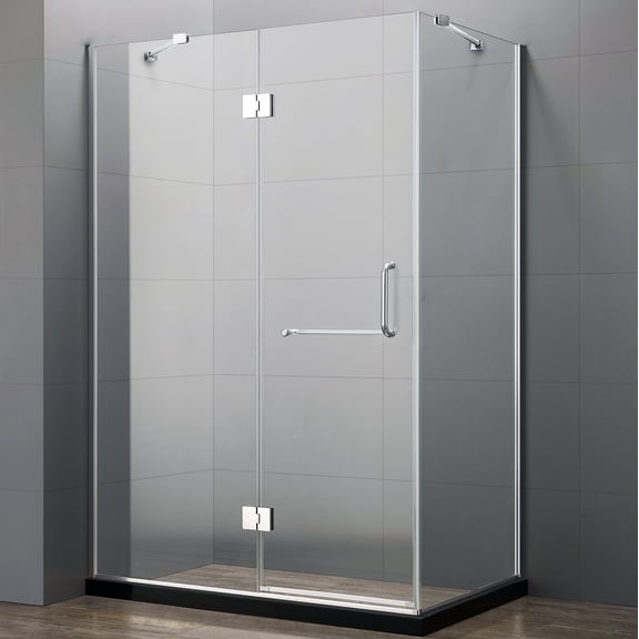 Dreamwerks 35 in. D x 47 in. W x 79 in. H Frameless 3-Piece Hinged Shower Enclosure with Clear Glass