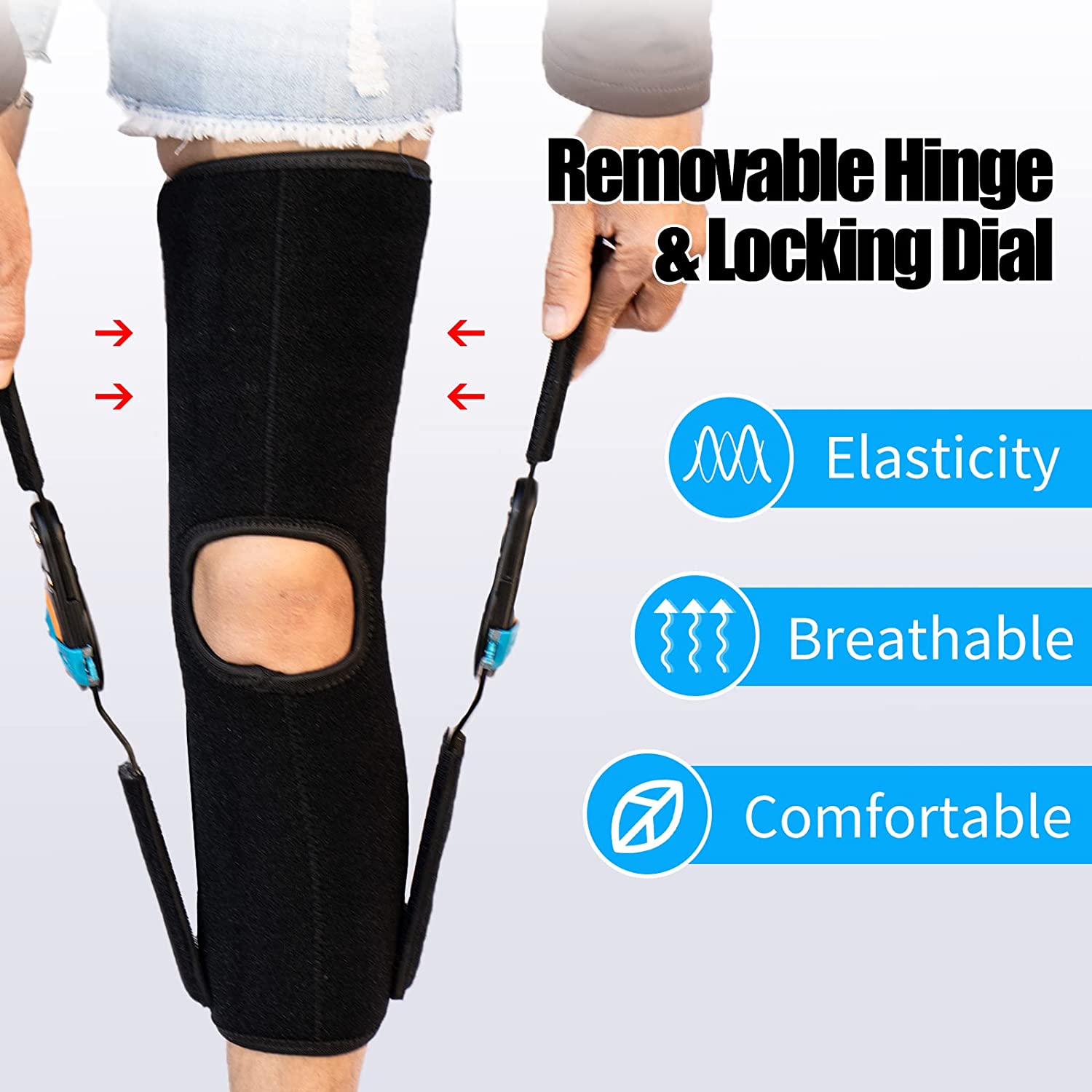 Trxaluviy Hinged ROM Knee Brace Post Op Knee Immobilizer for Arthritis, ACL, MCL, PCL, Meniscus Tear, Injurie/Knee Pain