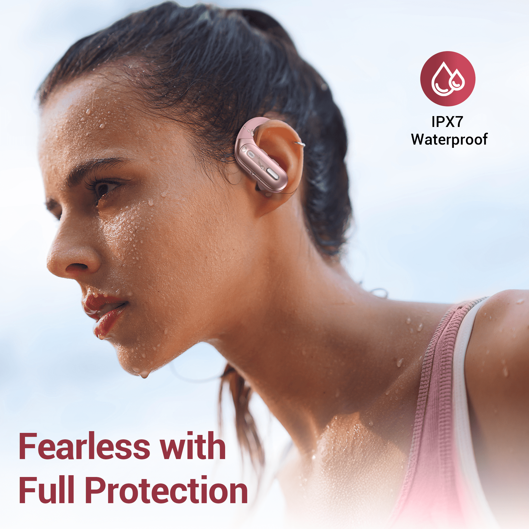 Hybrid Active Noise Cancelling Wireless Ear Buds, 75Hrs Bluetooth 5.3 Headphones IP7 Waterproof for Sport, Running Wireless Earphones with ENC, Deep Bass Over Ear bud with Earhooks for Android, iOS