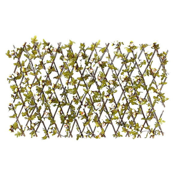 LINMOUA Expandable Fence Privacy Screen Faux Ivy Decorative,Retractable Plant Hedge Panels, For Outdoor Garden Wall Patio Balcony, Artificial Hedge Lattice Fencing