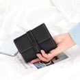thumbnail image 3 of facefd Leather Women Purse Rectangular Replacement Trifold Solid Color Stylish Card Holder Wallet Notecase Birthday Gift Black, 3 of 9