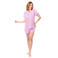 thumbnail image 3 of Fruit of the Loom Women's Soft and Breathable Short Sleeve Crew Top & Pajama Short Set, Sizes S-4X, 3 of 10