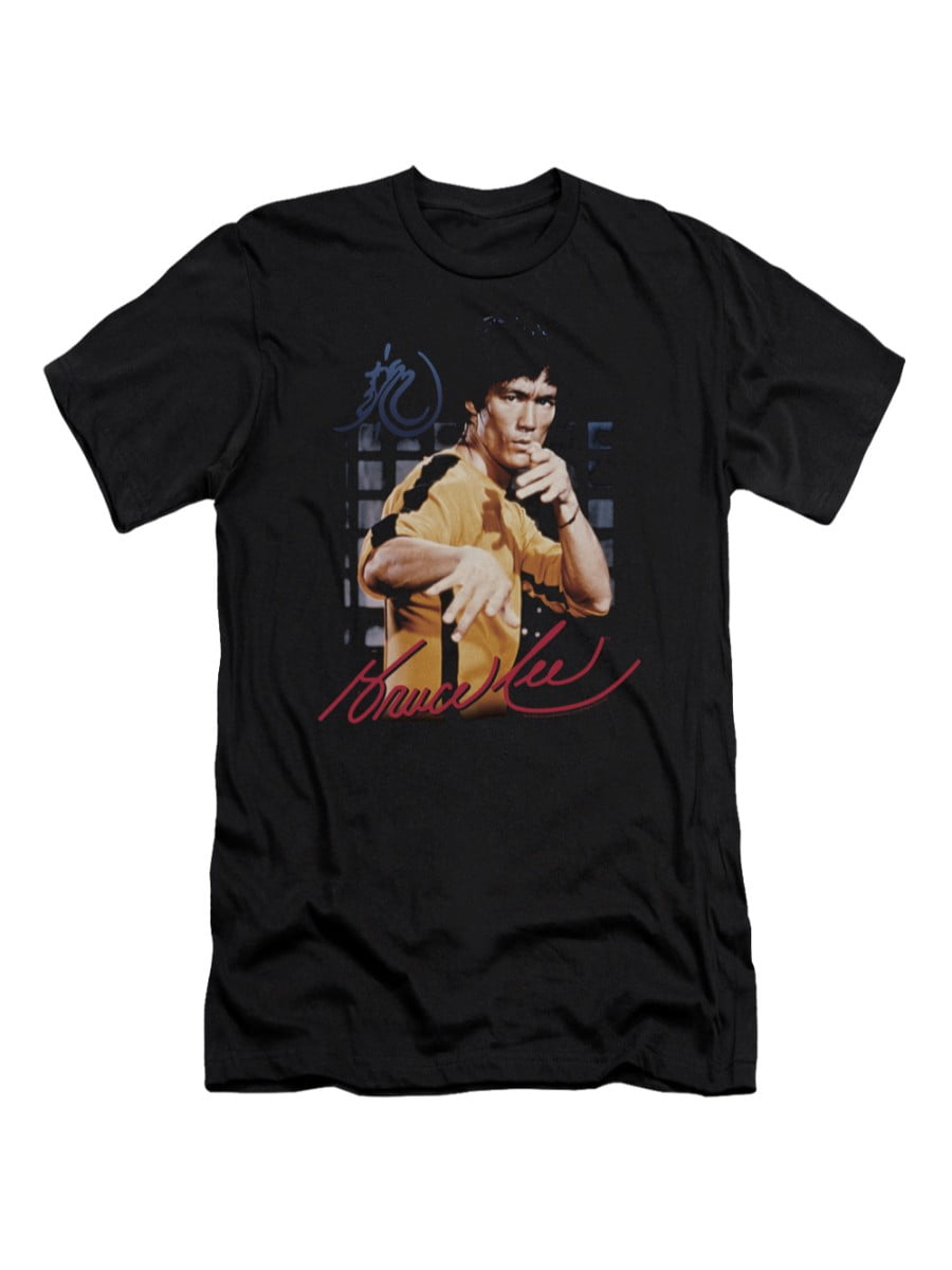 Bruce Lee Yellow suit Martial Arts Cat Men/'s Tee Cotton Short Sleeve Tee