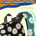 thumbnail image 5 of Daisy Pioneer Flower Black Pattern 17" School Backpacks for Teens,Waterproof Oxford Fabric,S-Shape Padded Straps for School,Travel,Hiking,Camping, 5 of 6