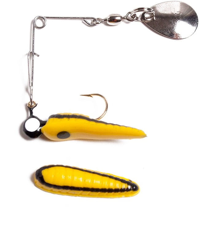 Betts 021GR-22N Spin Grub Lure 1" 1/32 oz Yellow And Black Stripes 