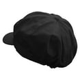 thumbnail image 3 of White Daisy Flowers Embroidered Cotton Elastic Big Size Newsboy Cap - Black XL-2XL, 3 of 5