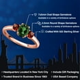 thumbnail image 2 of Gem Stone King 18K Rose Gold Plated Silver Emerald Envy Mystic Topaz and Red Garnet Engagement Ring for Women | 1.20 Cttw | Oval 7X5MM | Gemstone November Birthstone | Size 8, 2 of 6