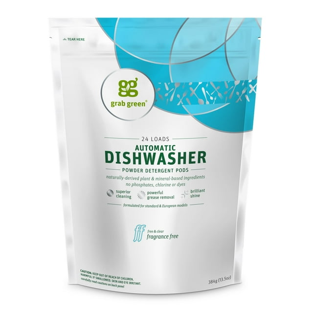 Detergente para lavavajillas en cápsulas Grab Green, 24 unidades, sin fragancia