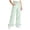 Green, variant on dazeni Girls Gingham Pants Kids Casual Elastic High Waist Plaid Trousers Soft Ruffle Hem Wide Leg Pants with Pockets Pink 9-10 Years
