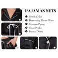 thumbnail image 6 of LUBOT 2026 Silk Pajamas for Women Satin Pajama Sets PJ 2 Piece Short Sleeve Soft Button Down Loungewear Sleepwear Pink 2XL, 6 of 7