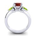 thumbnail image 4 of 2.50 Carat Sparkle Round Cut Garnet & Peridot Gemstone Engagement Ring for Ladies Solid 14K White Gold Size 7 by Diamond-Capitals, 4 of 8