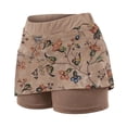 thumbnail image 5 of WTXUE Tennis Skirt, Women's Pocket Pants Solid Mid Waist Culottes Short Skirts Skinny Pants Skorts for Woman Pickleball Skirts for Women (Coffee, 4XL), 5 of 5