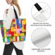 thumbnail image 3 of Disketp Colorful Plastic Blocks Pattern Bolsa Tote Estampada para Mujer, Bolso de Hombro y de Mano para Compras y Viajes, 3 of 8