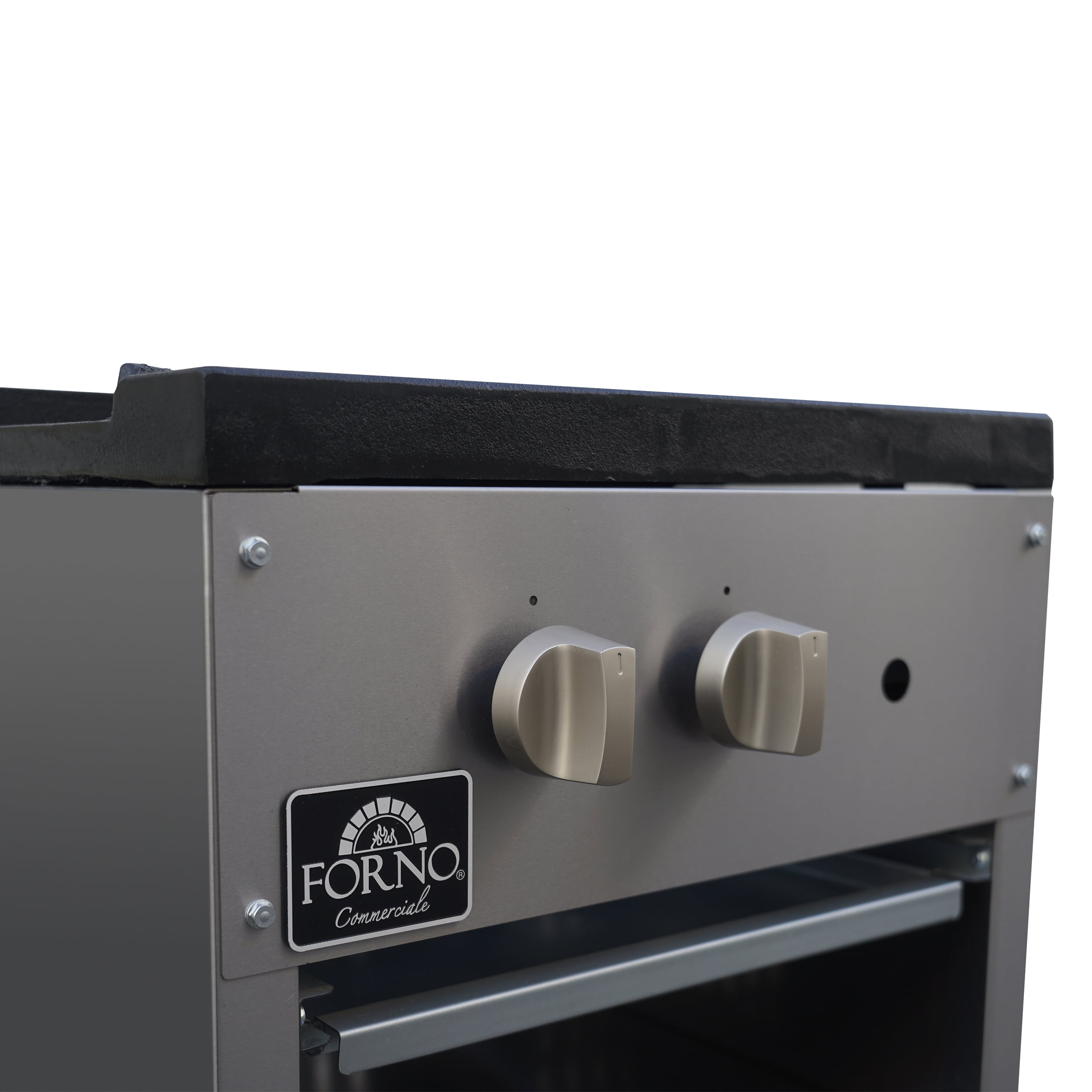 Forno Commerciale gas stock pot range, 1 powerful 3-ring burner, 80,000 BTU, durable stainless steel, heavy-duty cast iron grate