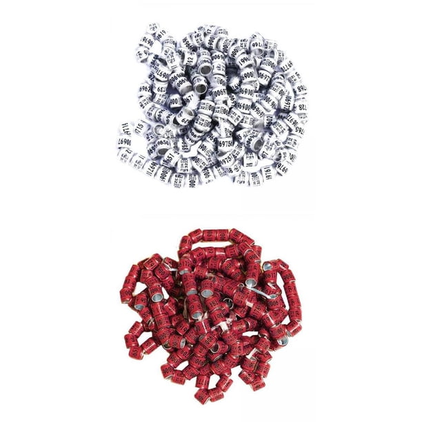 100 anillos para pata de paloma (2023) para identificación de pinzones bantam Café y blanco