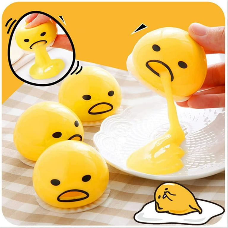 4-Pack Yellow round Vomiting & Sucking Lazy Egg Yolk, Puking Egg