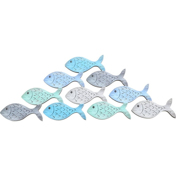 Wooden Fish Beach Wall Decor Hanging Art for Coastal Home Decor