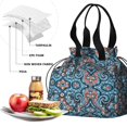 thumbnail image 4 of Boho Bohemia Flower Drawstring Lunch Bag Women - Drawstring Lunch Bag Insulated for Work Office - Stain-Resistant Large Lunchbags for Women with Multi-Pockets, 4 of 6