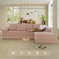 thumbnail image 4 of Lunale 104" Cloud Sectional Sofa with Right Chaise, Oversized Modular L-Shaped Couch, Plush Corduroy Sleeper Couch for Living Room, No Assembly Required, Pink, 4 of 9