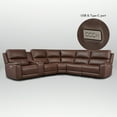 thumbnail image 6 of 123" Leather Reclining Sectional, 3 Power Recliners, Adjustable Lumbar Support & Headrest, Center Console, 6 of 9