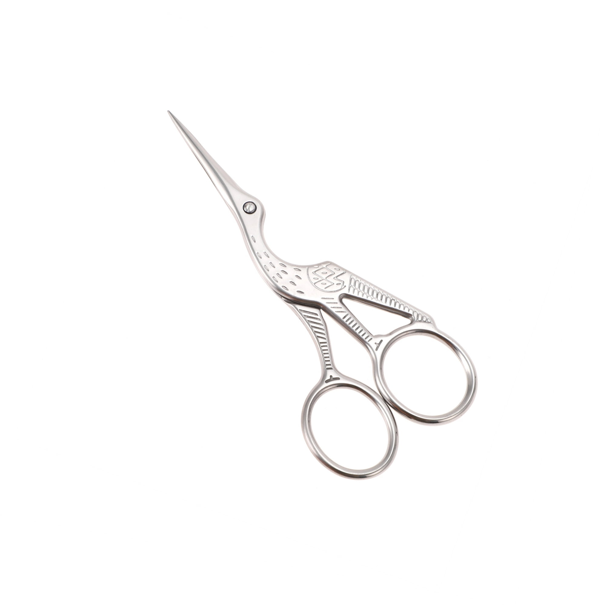 Unique Bargains 1 Pc Big Crane Scissors Facial Hair Parlor Silver Tone