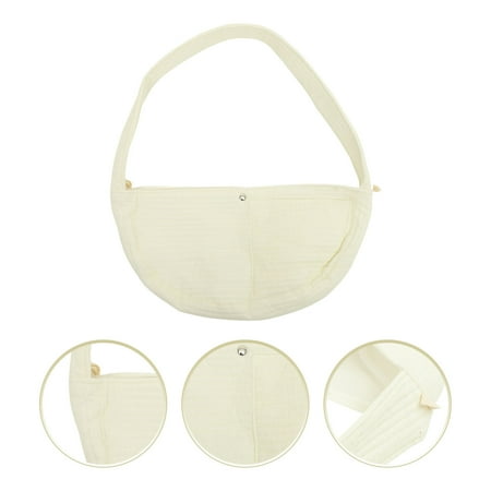 HEANUJJ 1Pcs Cat Carrier Purse White Canvas Sling Bag for Pet Carrying 21.7X18.5X1.4in