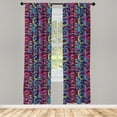 thumbnail image 3 of Ambesonne Animal Curtains, Hand Drawn Art Snakes, Pair of 28"x63", Plum Blue Yellow, 3 of 5