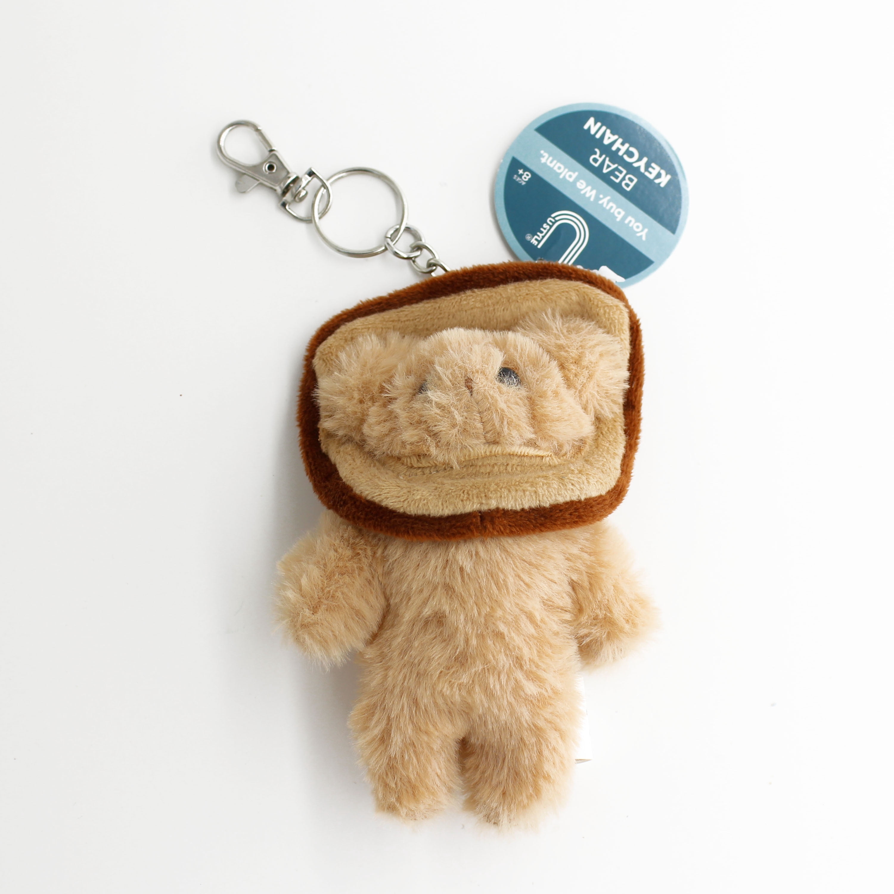 U Style Teddy Bear Keychain in Cozy Toast Costume