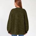 thumbnail image 7 of Stichou Womens Oversized Cardigan Sweaters 2025 Fall Long Lantern Sleeve Loose Chunky Knit Open Front Lightweight Sweater Army Green M, 7 of 7