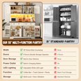 thumbnail image 7 of ANPOO 71" Tall Farmhouse Kitchen Pantry Cabinet with LED Light, Power Outlet & 8 Doors with Door-mounted Storage, Large Freestanding Storage Hutch with Open Countertop for Dining Room, Living Room, 7 of 7