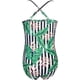 thumbnail image 2 of Traje de baño de una Pieza para niña con Volantes y Espalda Cruzada Monokini Verde 6 Años Verde 6 Años Xishao ropa, 2 of 2