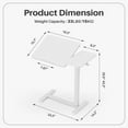 thumbnail image 5 of MAYEERTY Rolling Mobile Overbed Desk, Adjustable Tilting Laptop Table, Multi-Scene Use, White, 5 of 5