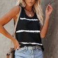 thumbnail image 5 of CaiJunJia T Shirts for Women,Women's Summer Striped Tank Tops Sleeveless Crewneck T-Shirts Basic Knit Basic Casual Loose Blouse, 5 of 5
