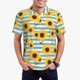 thumbnail image 1 of Fotbe Blue White Striped Sunflower A Camiseta Polo de Golf para Hombre con Estampado – Camisa Deportiva Transpirable con Cuello Abotonado-Medium, 1 of 6