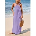 thumbnail image 4 of Vestido de verano PRETTYGARDEN 2025 para mujer, sin mangas, con tiras, morado, 4 of 9